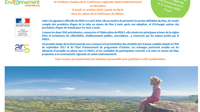 Invitation à la 4<sup class="typo_exposants">e</sup> réunion de la Conférence régionale santé-environnement