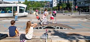 Visite des aménagements transitoires sur le quartier de Confluence