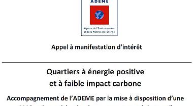 AMI Quartiers à énergie positive et à faible impact carbone