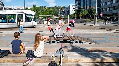 Visite des aménagements transitoires sur le quartier de Confluence