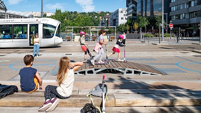 Visite des aménagements transitoires sur le quartier de Confluence