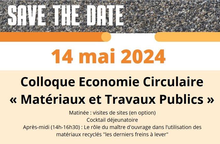 Journée de clôture de l'accord volontaire régional économie circulaire « matériaux et travaux publics » - 14 mai 2024
