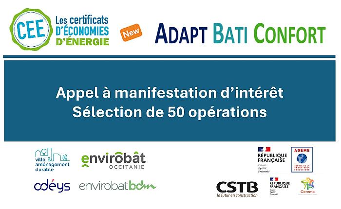 Programme CEE Adapt Bâti Confort – AMI – Sélection de 50 opérations