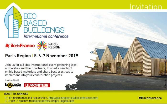 Sommet international de la construction biosourcée, les 5-6-7 November 2019, Paris